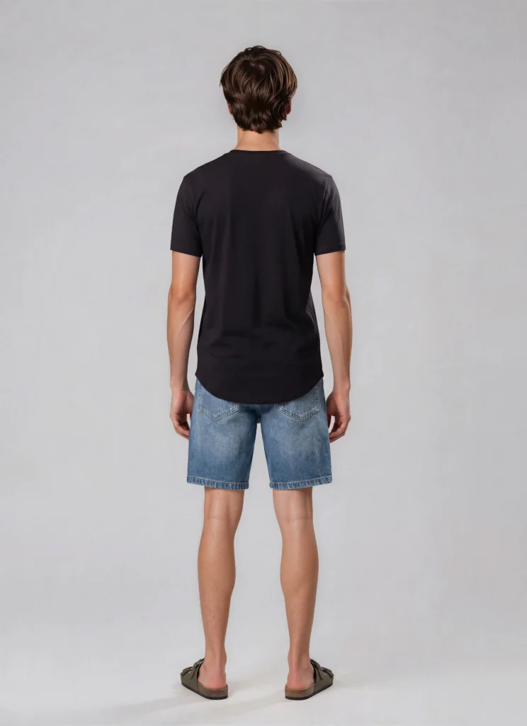 Streetline Classic Long Body Tee in Black