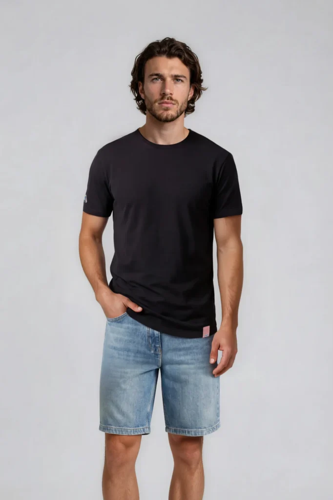 Streetline Classic Long Body Tee in Black