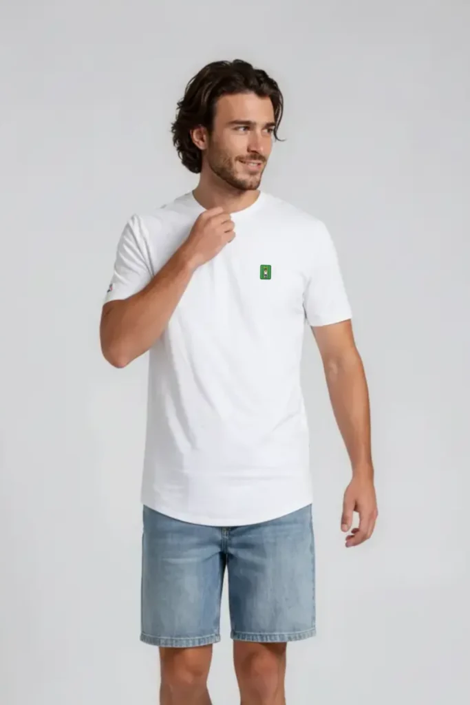 USA Streetline Player Long Body Tee in White
